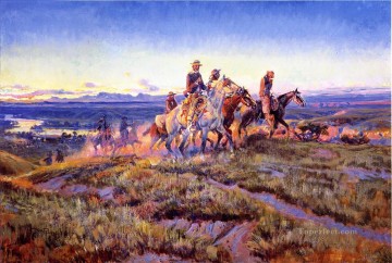  1923 Painting - men of the open range 1923 Charles Marion Russell